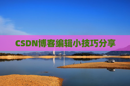 CSDN博客编辑小技巧分享
